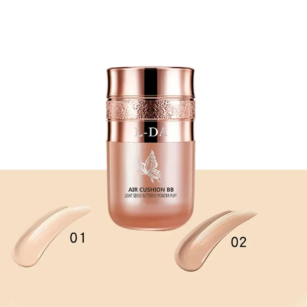 Butterfly Air Cushion BB Cream Lasting Powder Puff Hydrating Moisturizing Foundation Isolation Concealer Waterproof Makeup