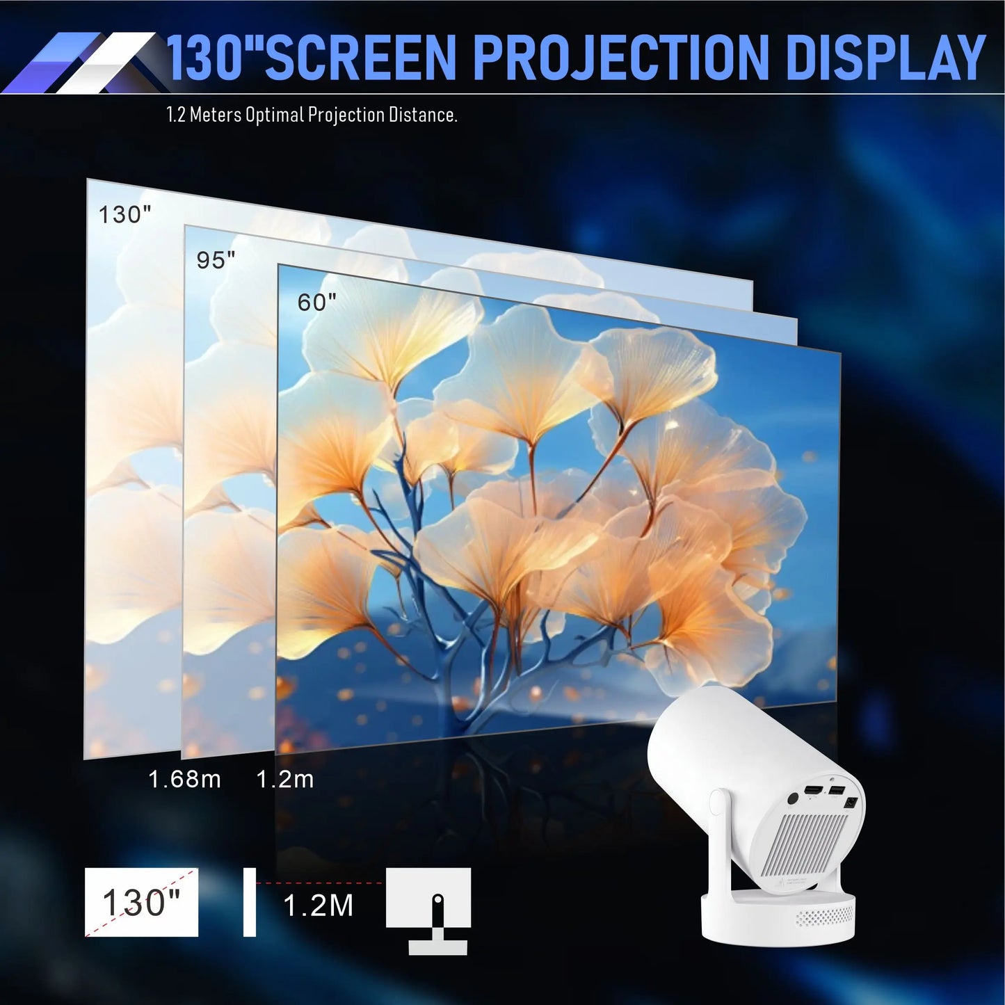 Portable Projector 4K HY300 Plus Android 11 720P Dual Wifi6 BT5.4 Electronic Focus Home Outdoor Theater Mini Projectors Movies