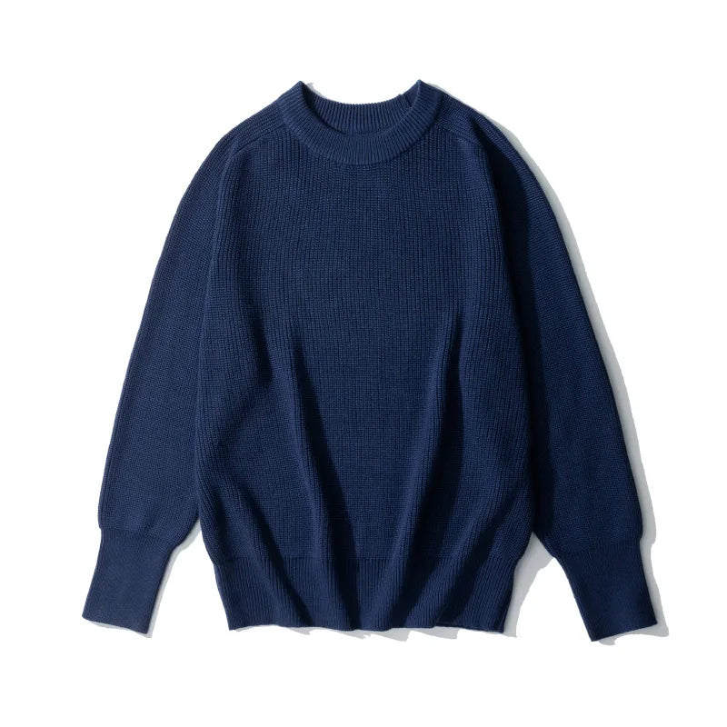 OKONKWO-Shoulder Sleeve Hooded Wool Sweater Warm Thick Solid Color Long Sleeve Knitted Thread Clothes Winter Outdoor Woolly Tops