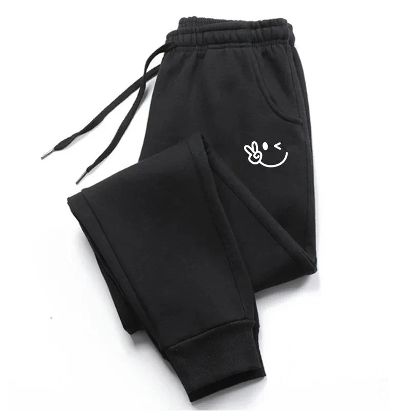 Women Smile Printed Sweatpants Luxury Long Pants Jogger Trousers Casual Loose Sports Fitness  Versatile Pants Women Sweat Pants