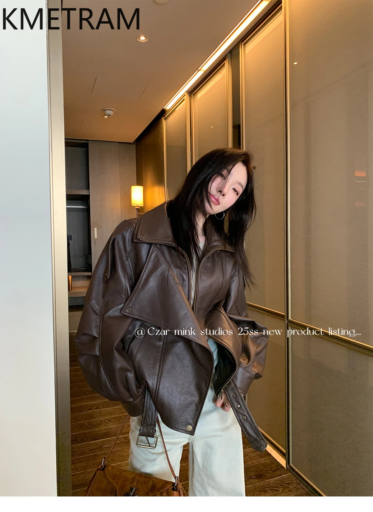 100% Real Sheepskin Jacket Woman Brown Biker Genuine Leather Jackets High Quality Outerwears Fall Clothes 2025 Women дубленка