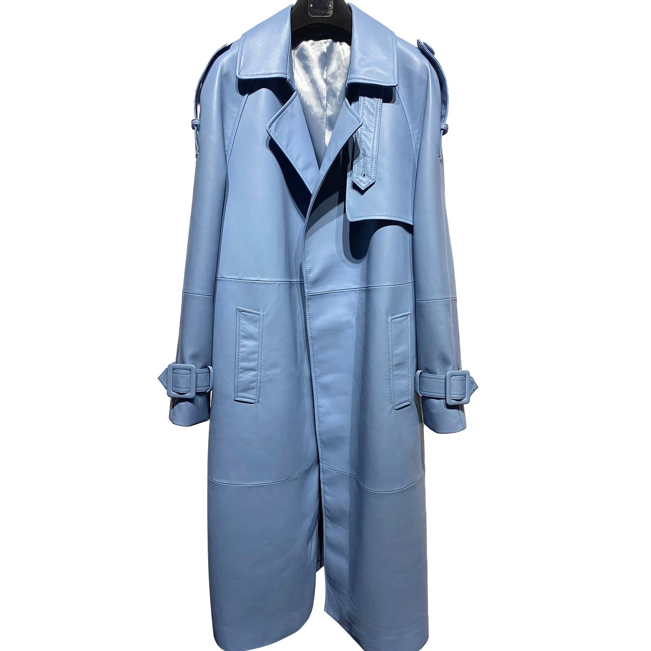 YOLOAgain High Quality Real Leather Trench Coat Women Genuine Leather Jacket Windbreak Female