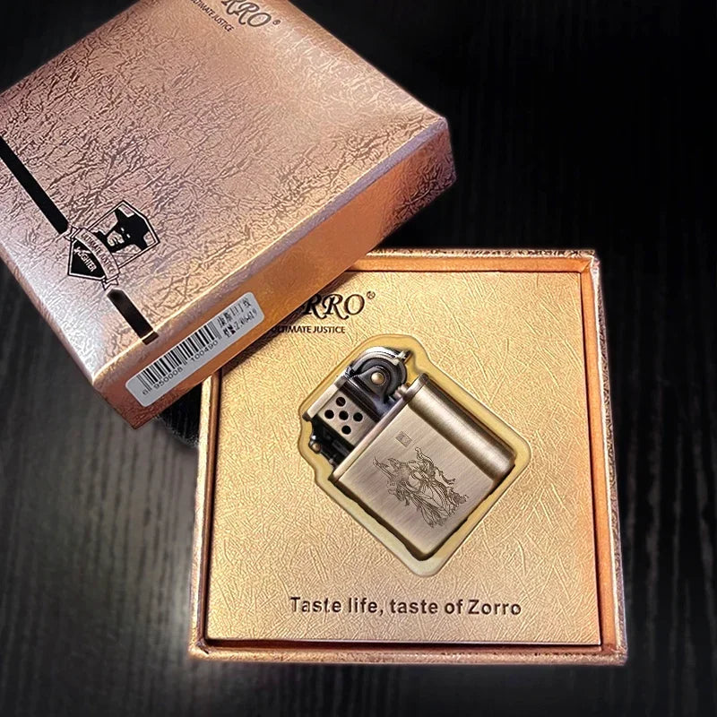 ZORRO Vintage Metal Constantine Kerosen Lighter Flint Copper Oil Cigarette Lighter Antique Series Lighter