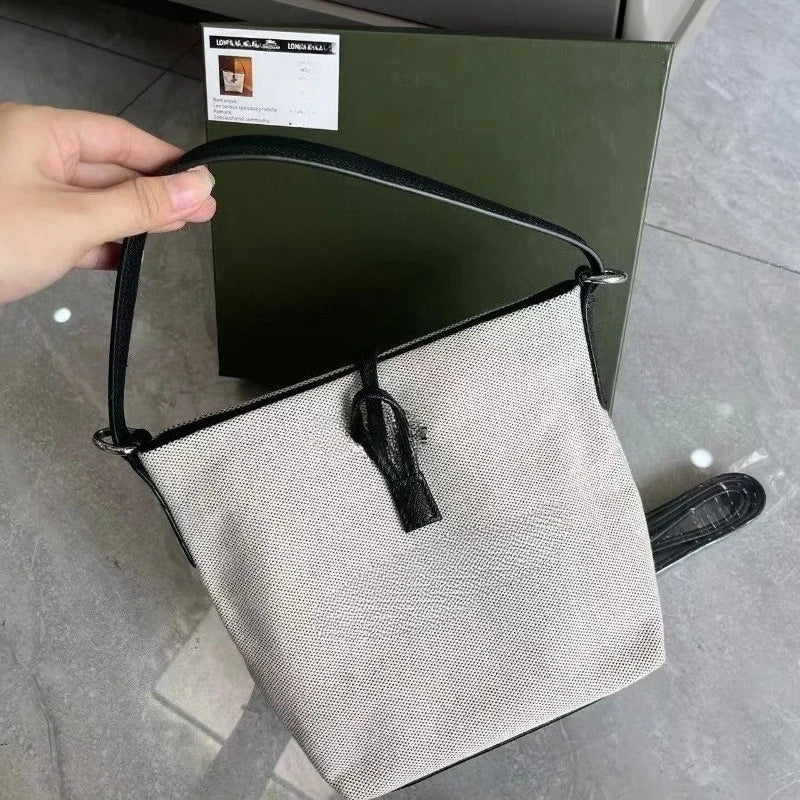 Ladies' canvas hand-held shoulder bag, fashionable and simple crossbody mini bag