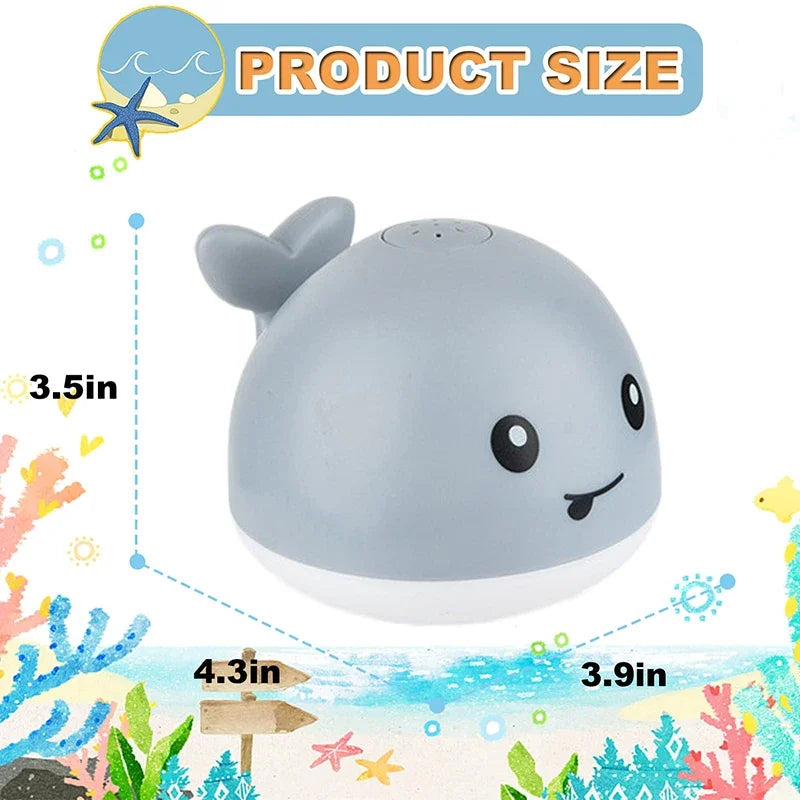 Waterproof Baby Bath Toys Whale Automatic Bathroom Toy Sprinkler Glowing LED Light toy,kids Infant Swim Pool Bathroom Toys Gifts