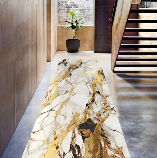 Marble Rug Runner Modern Non-Slip Entryway Decor Tile Design for Kitchen Hallway and Dining Room Floors Home Decoration Carpets
