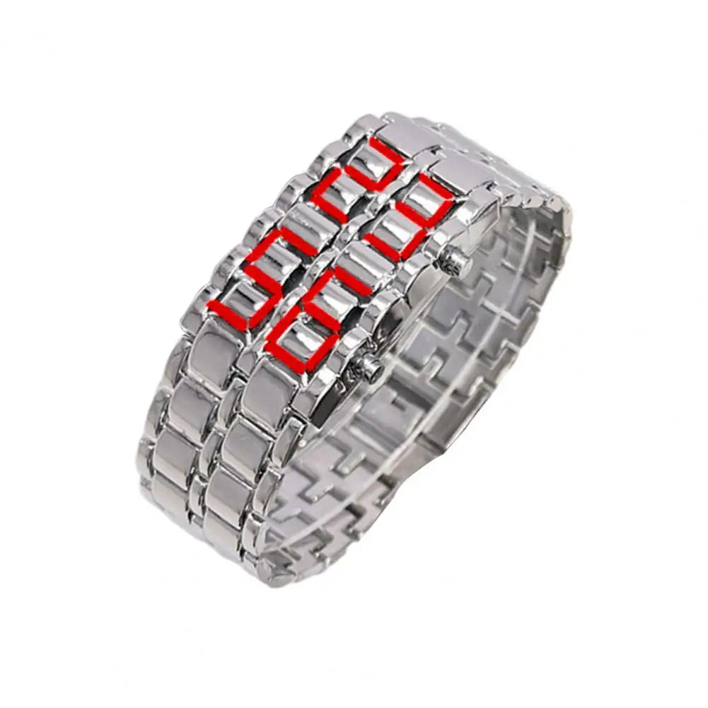Men Digital Watch Large Screen Electroplated Men Watch Male Binary Steel Band Electronic Sport Watch Relogios Masculino