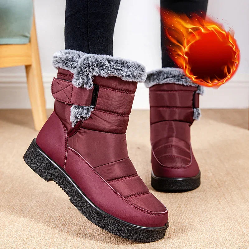 Women's Waterproof Winter Snow Boots Non Slip Platform Warm Ankle Boots Women Thicken Plush Cotton Padded Shoes Botas De Mujer