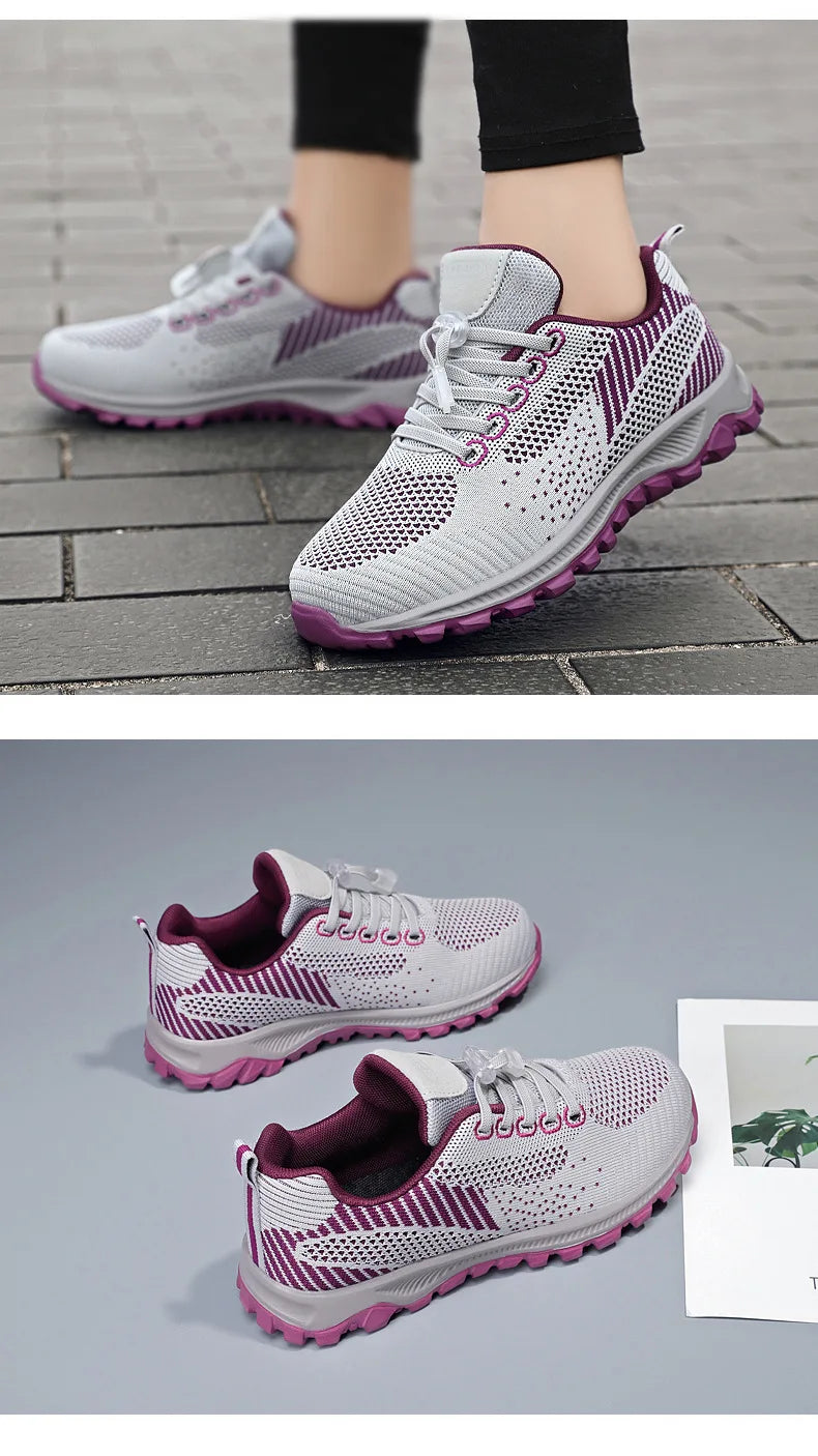 2025 Women Sneakers Fashion Platform Lace Up Casual Sports Shoes Comfortable Running Ladies Vulcanized Shoes Female Footwear