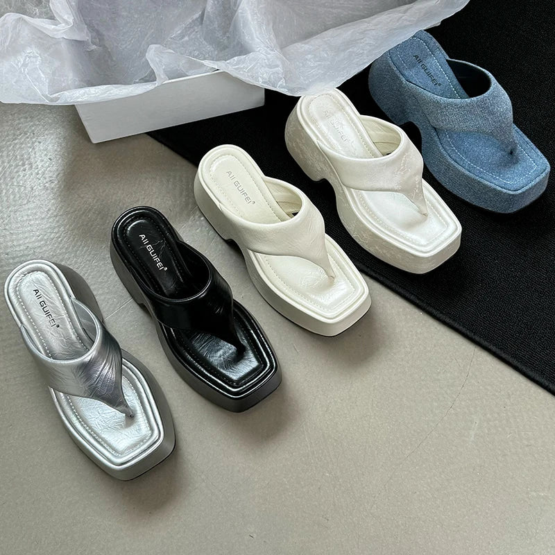 Pumps Flip Flops Slippers Shoes For Ladies New 2026 Female Footwear Platform Wedges Women Slippers Fashion Slides Heels  Shoes