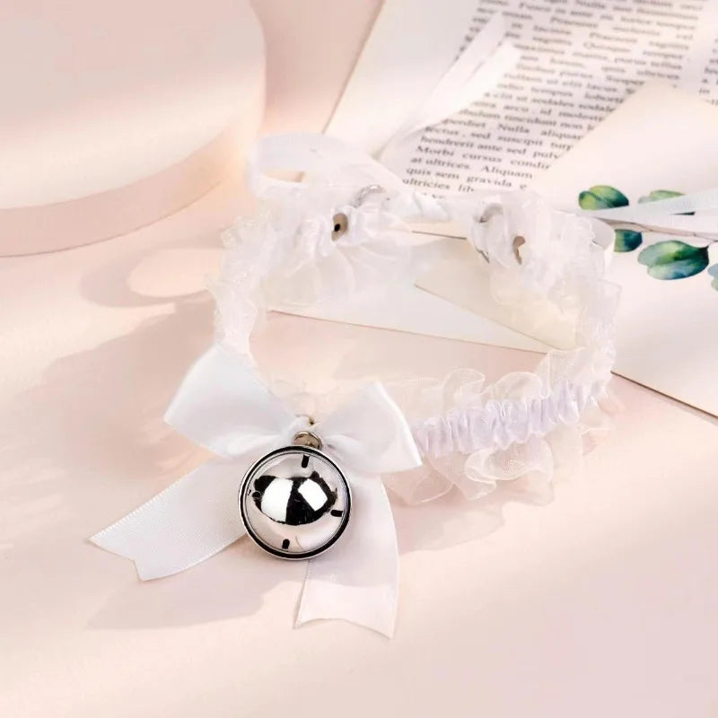 Japanese Bow Lace Lace Bell Necklace Choker Collarbone Neck Accessory Sexy Sweet Soft Girl Neck Strap Cos Maid Collar
