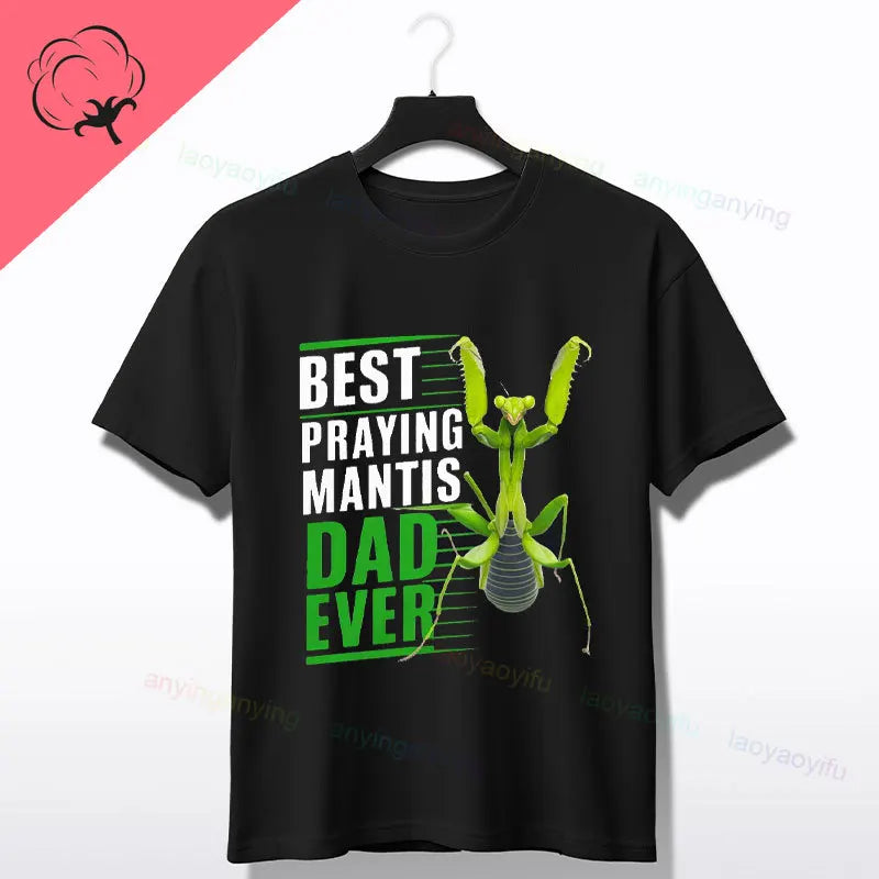 Praying Mantis Insects Bug Love Praying Mantis- Retro T-Shirt 100% Cotton Short Sleeve O-neck Tee Humor Style Design Casual Wear