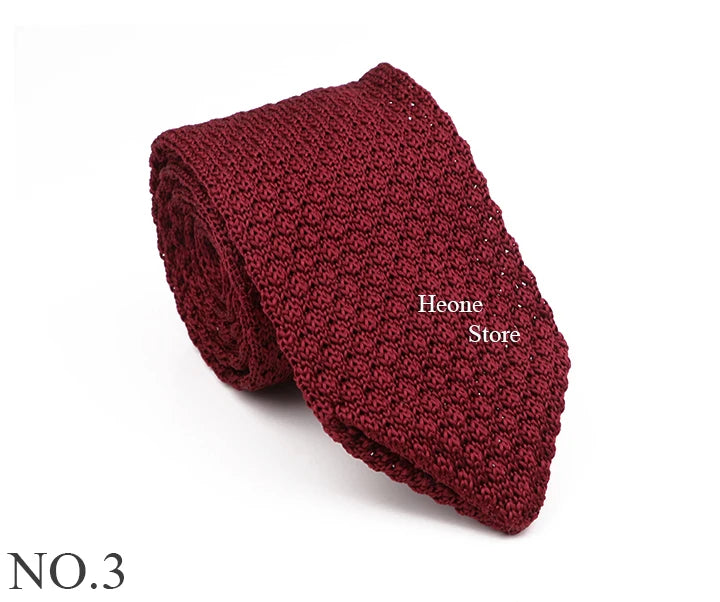 New Mens Knitted Ties Classic Striped Skinny Necktie For Business Wedding Party British Style Necktie Winter Neck Wear Accessory