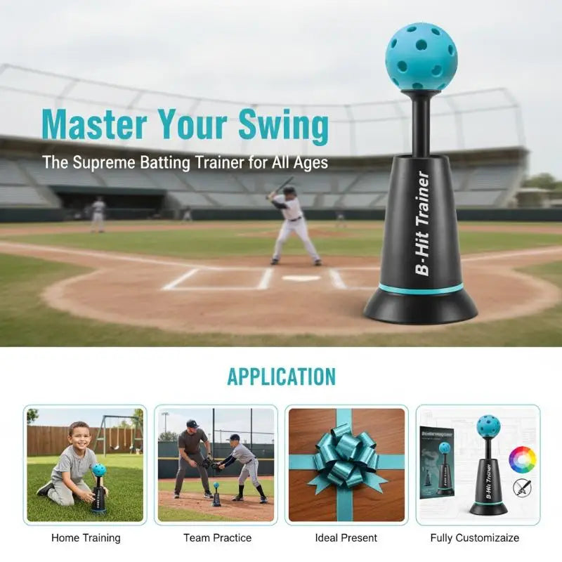 Baseball Batting Hitting Trainer Heavy Stable Base Solo Training Aid for Beginner Players Skill Practice Home Backyard Use