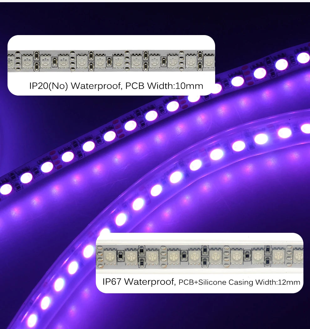 LED Strip 5054 DC12V 120LEDs/m High Flexible Tape Light 3000K 4000K 6000K 7000K IP67 High Brightness LED Strip 5m/lot