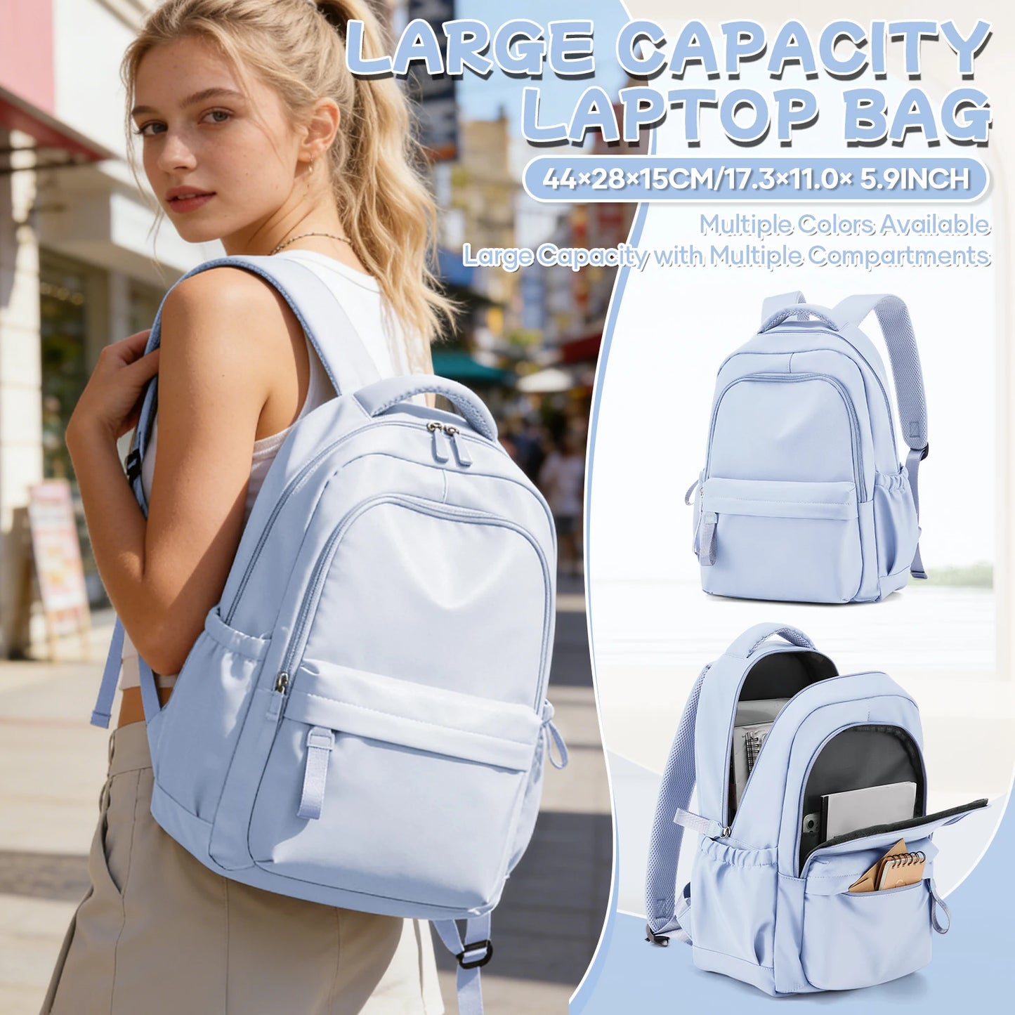 School Backpack For Teen Girls,Waterproof Casual Bookbags,Lightweight Travel Daypack,Basic Laptop College Backpack For Women