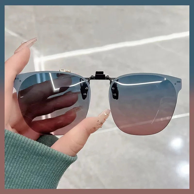 Clip On Sunglasses Gradient Polarized Glasses Clip For Myopia Eyeglasses Uv400 Goggles Men Fishing Driving Night Vision Glasses