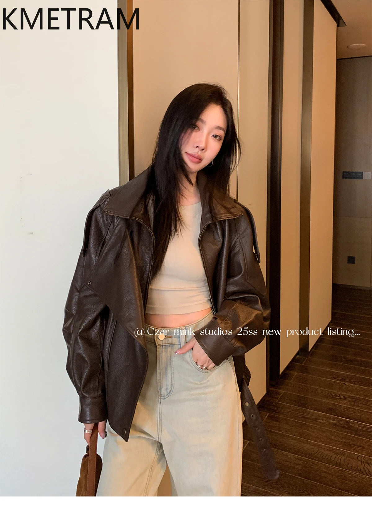 100% Real Sheepskin Jacket Woman Brown Biker Genuine Leather Jackets High Quality Outerwears Fall Clothes 2025 Women дубленка