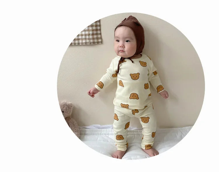 Baby Clothes 2pcs Sets Autumn  Winter Baby Pajama Set Bottom Underwear Two-piece Set Cotton Baby Boy Long Sleeves Outfit