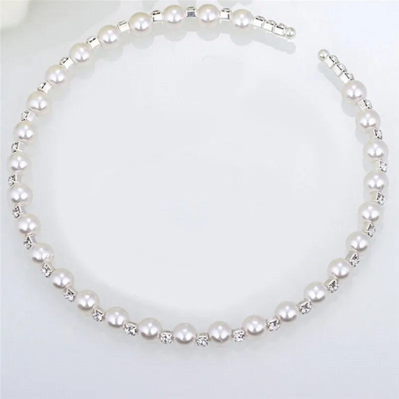 1 set Pearl Crystal Bridesmaid Wedding Jewellery Set Necklace Bracelet Earrings