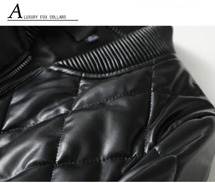 Julypalette 90% White Duck Down Real Sheepskin Jackets Black Casual Women Winter Zipper Lambskin Leather Warm Coats Size M-5XL