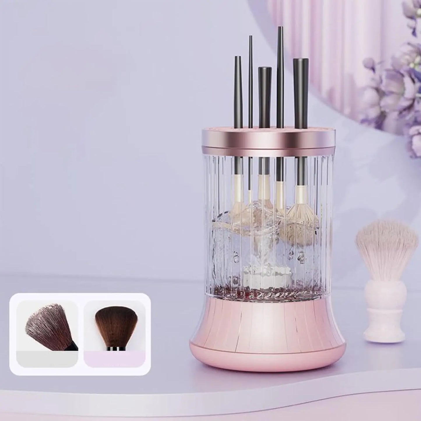 Makeup Brush Cleaner, Rechargeable Cosmetic Brush Cleaner Machine, Makeup Brush Cleaning Tool,Multifunctional Drying Accessories