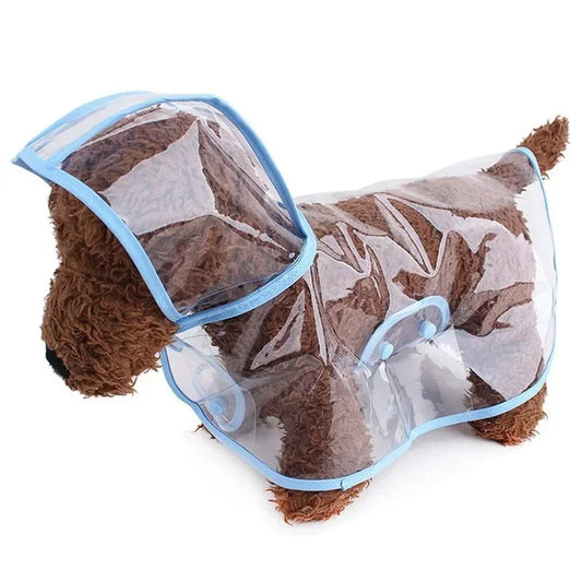 Pet Dog Puppy Transparent Rainwear Raincoat Pet Hooded Waterproof Jacket Clothes