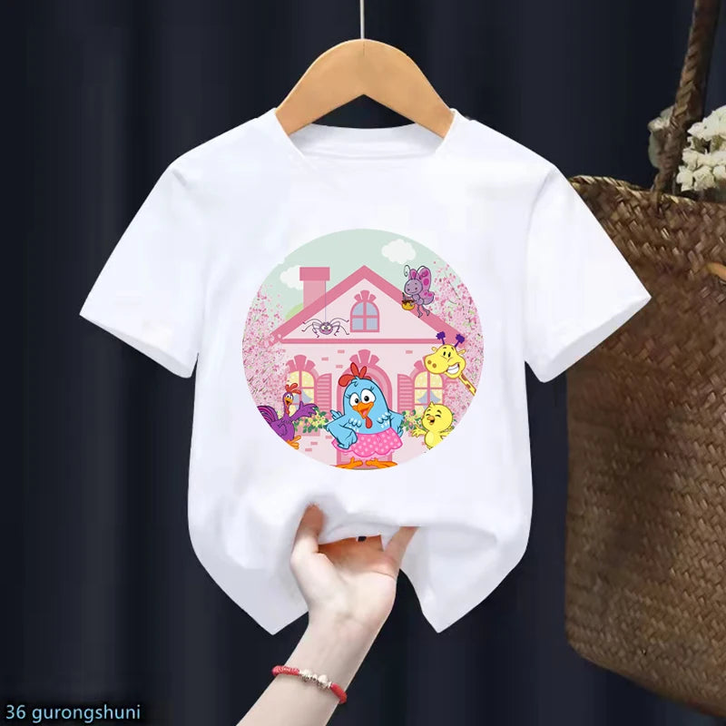 New Kids tshirt Cute Contos CláSsicos Com A Galinha Pintadinha Cartoon tshirt Summer Boys t-shirts Fashion Kawaii Girls t shirts
