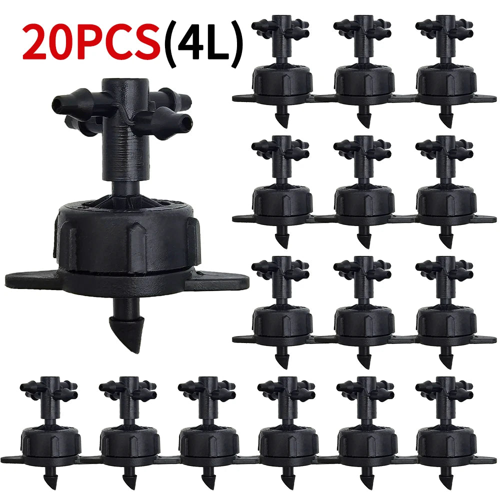 Irrigation 2L/4L/8L Steady flow dripper with 4-way cross Connector Agriculture Drip water irrigation Drip arrow connector 20Sets