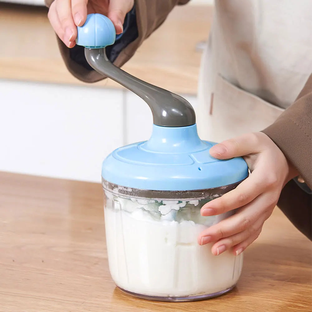 Manual Egg Beater Hand Cranked Cream Mixer Multi-Function Egg Whisk Blender Kitchen Baking Tool for Blending Whisking Beating