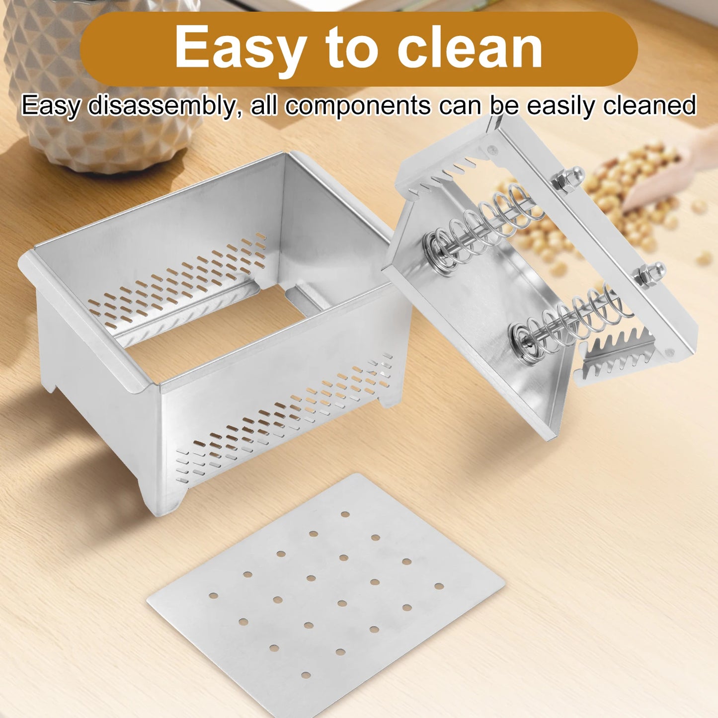Stainless Tofu Press Cheese Making Press with Filter Cloth Paneer Maker Whey Separator for Kitchen Tofu Cheese Paneer DIY Mold