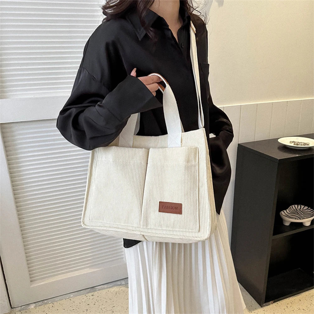 Ladies' handbag, large capacity new fashionable canvas shoulder bag, crossbody bag, commuting bag  zwq
