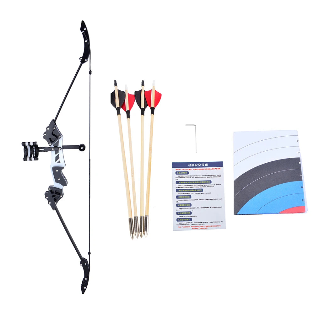 18Lbs Archery Mini Recurve Bow 19" Short Shooting Bow with Wooden Arrows for Youth Teen Children Outdoor Targeting Practice Game