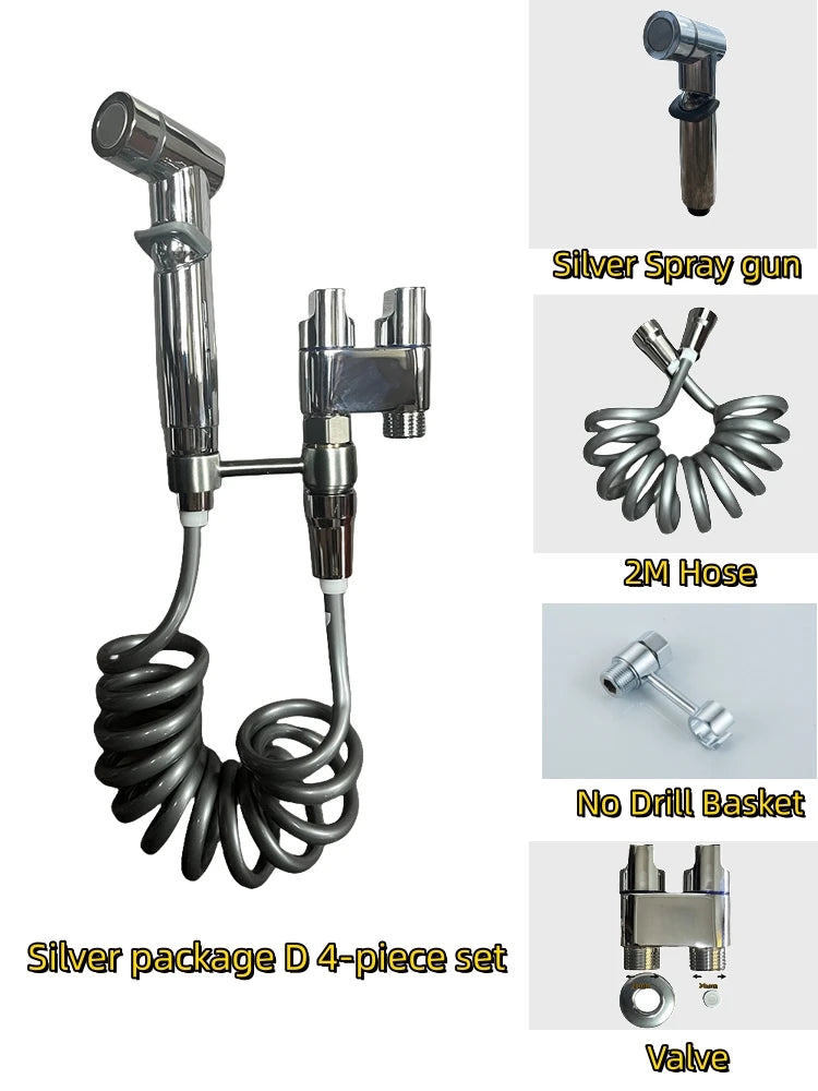 Bidet Spray Set Water Jet High Pressure Handheld Bidet Sprayer Toilet Cleaning Hygienic Shower for Bathroom Accessories