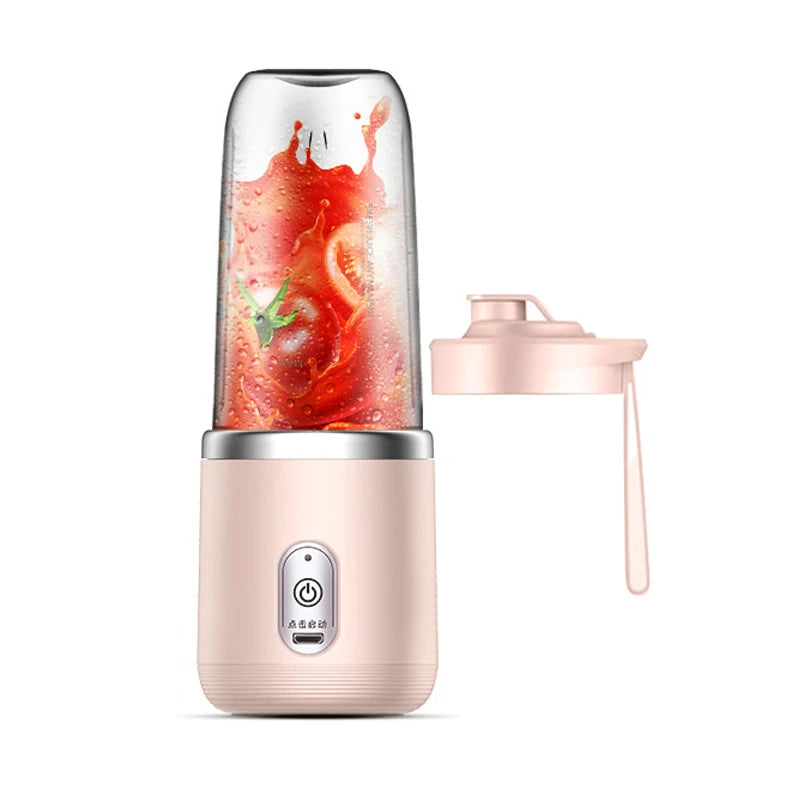 Portable Juicer Cup Smoothie Blender 6 Blade Blender Bottle Household Fruit Juicer Cup USB Rechargeable Juicer Kitchen Tool