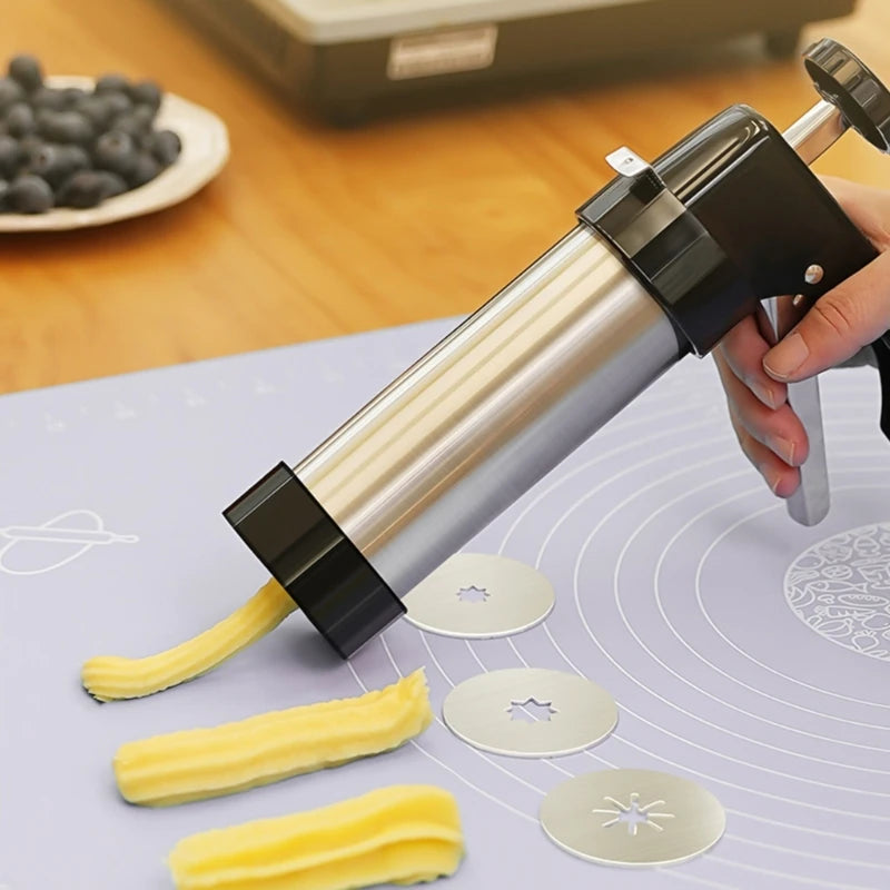 Easy To Use Churro Press Stainless Steel Spanish Treat Machine Professional Cookie Press Practical Kitchen Baking Tool