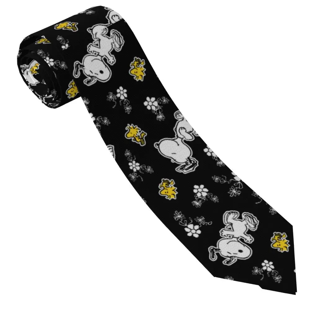 Snoopys & Woodstock Smile Giggle Laugh Neckties Silk 8 cm Neck Tie for Mens Shirt Accessories Cravat Wedding Accessories Office