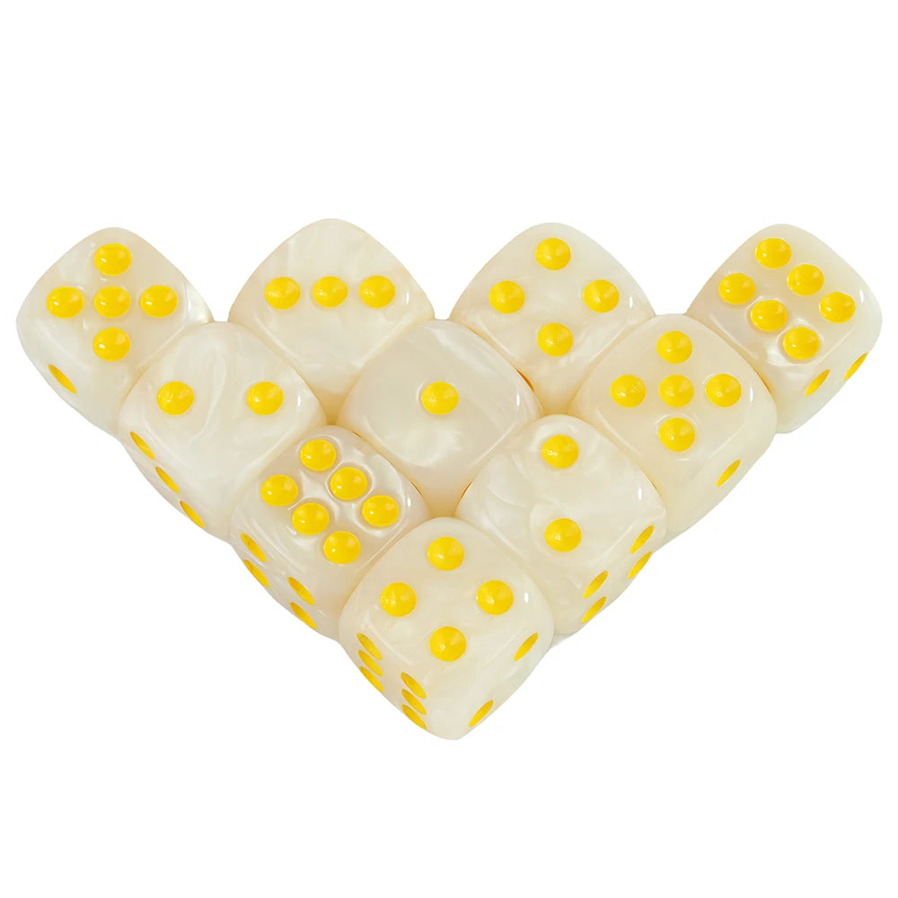 Marble Effect D6 Dice 10pcs 16mm Board Game Dice for Club Party DND RPG Board Game Bar Table Accessories