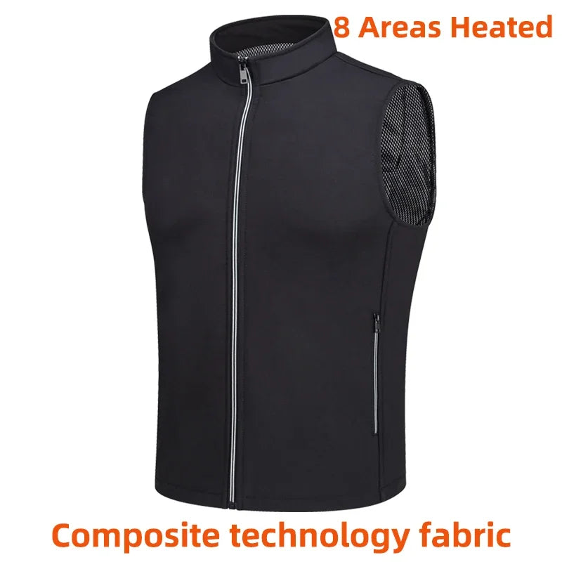 2024 Winter Mens Thermal Clothing Electrical Cotton Heated Vests USB Heating Down Jacket Warm Sleeveless Women Fishing Hunting
