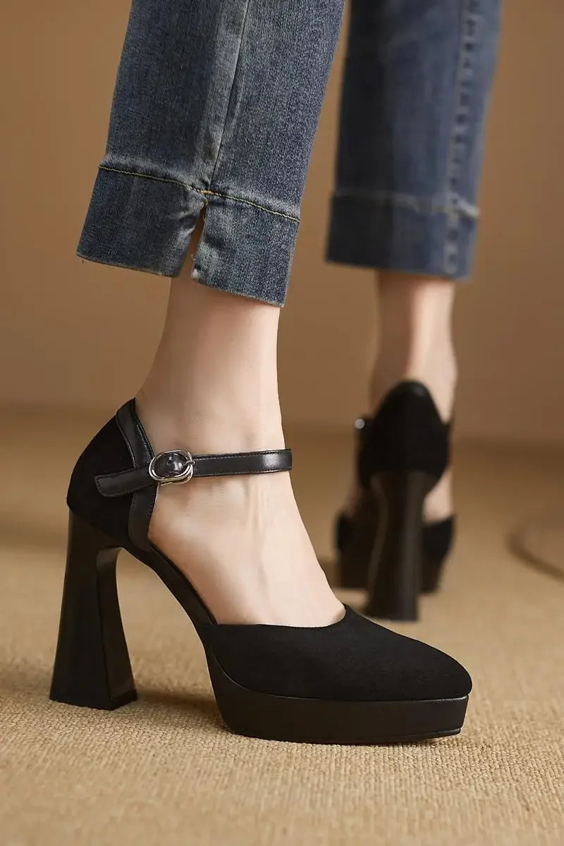 Women's Summer Footwear Stripper Shoes for Woman 2024 Sandals Evening Platform Pointed Toe Super High Heel Block Chunky Heels