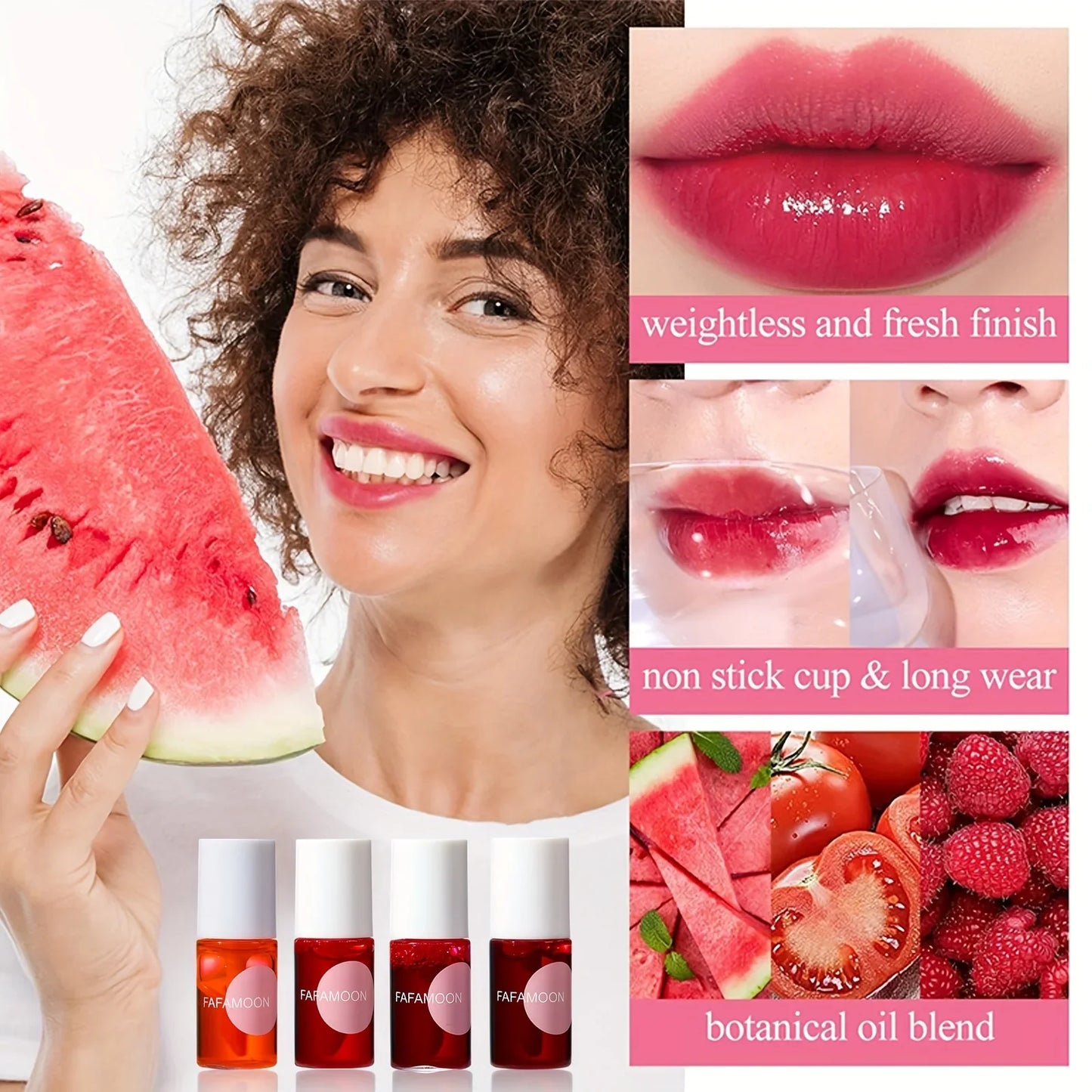 Lip Gloss lip ink Long Lasting Water Tint Nonstick Cup Lip Stain Hydrating Lip Makeup Fruit Platter Series Liquid Lipstick
