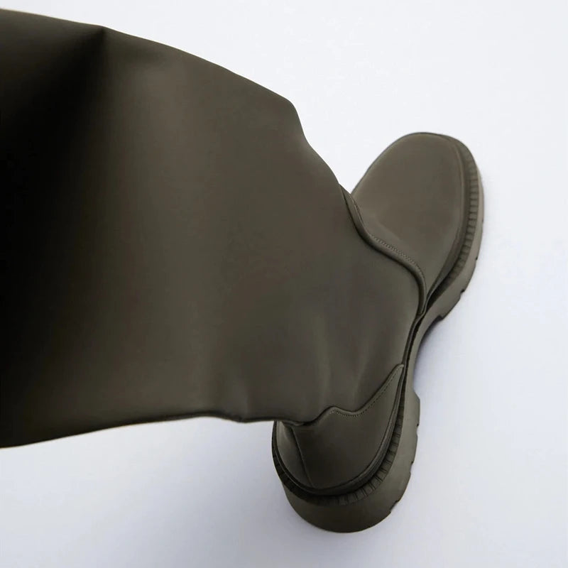 Women Long Boots Autumn Winter Knee High Boots Fashion Shoes Female Footwear Thigh High Boots Leather Knee-High Motorcycle Boots