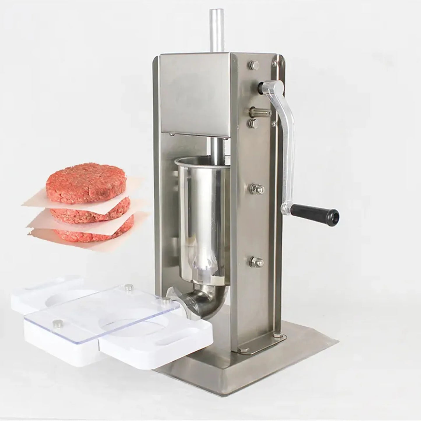 Hamburger Press Patty Maker Hamburger Pressing Mould Maker Tool 2 Holes for Sausage Filler Meat Grinder Burger Press Maker