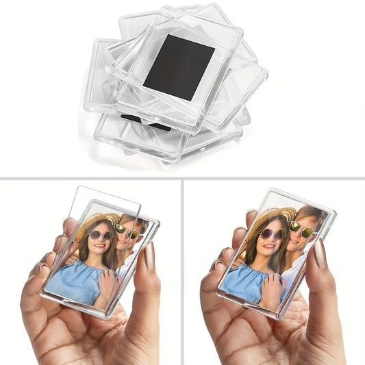 12/20/40pcs Pack Magnetic Photo Frames Suitable for Refrigerator-Mini Magnetic Picture Frames with Hold,Blank Plastic Frames