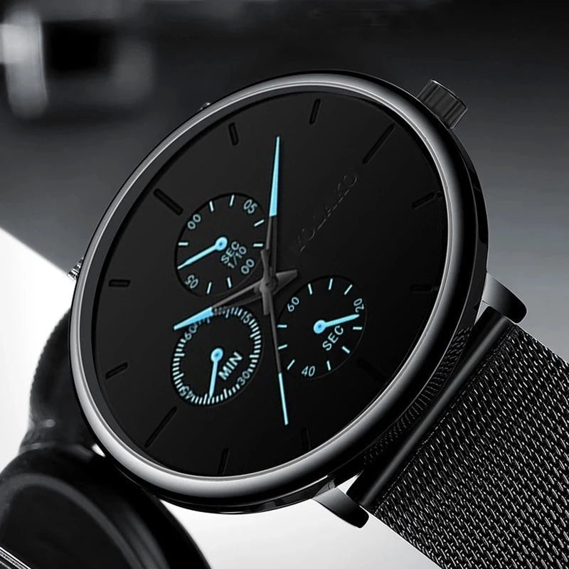 New Women Luxury Watches for Men Business Casual Ultra Thin Clock Male Stainless Steel Mesh Belt Quartz Watch relogio masculino