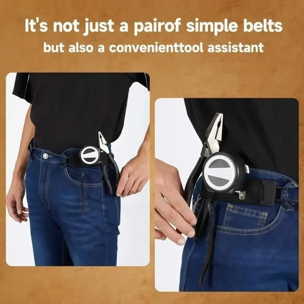 Buckleless Belt Hook Adjustable Metal Hook Elastic Belt Unisex Buckle-Free Invisible Waist Belt Closure for Outdoor Work EDC