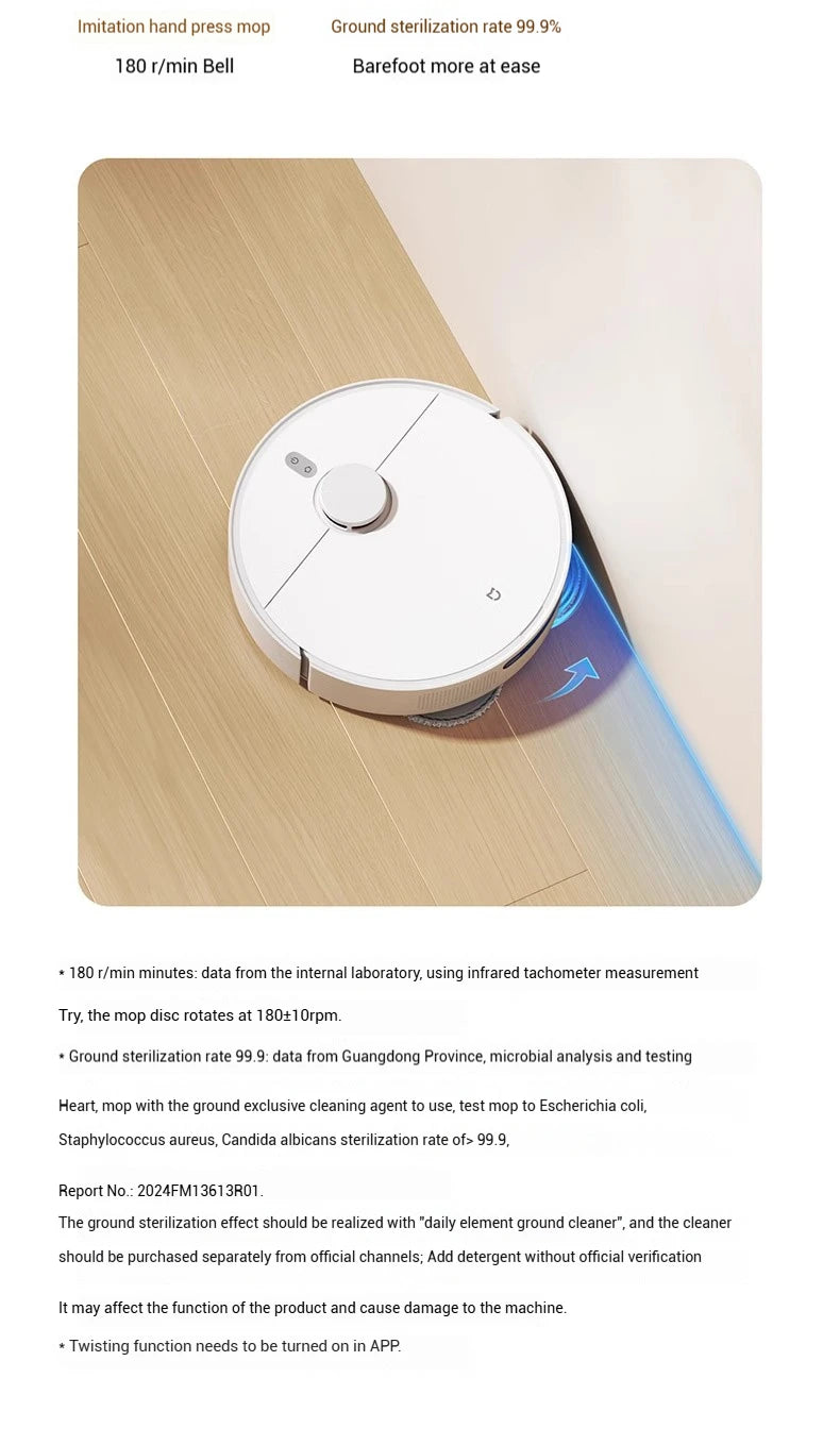 【Xiaomi】 Robot Vacuum H40, 10,000 Pa Powerful Aspiration, Ultra-Accurate Cleaning with Navigation LDS, 2-in-1: Vacuum and Wash