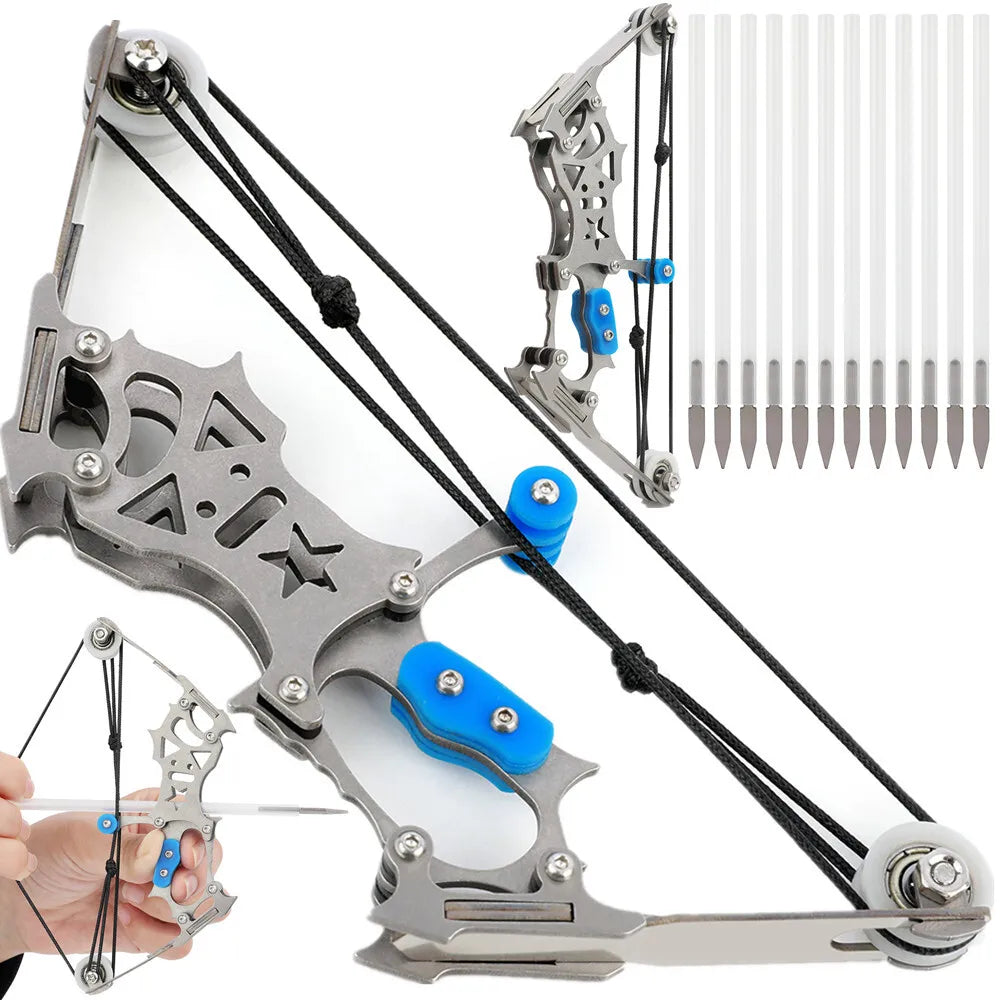 Archery 5.9'' 7.5" Mini Compound Bow and Arrows Set Pocket Bow Target Shooting Gift