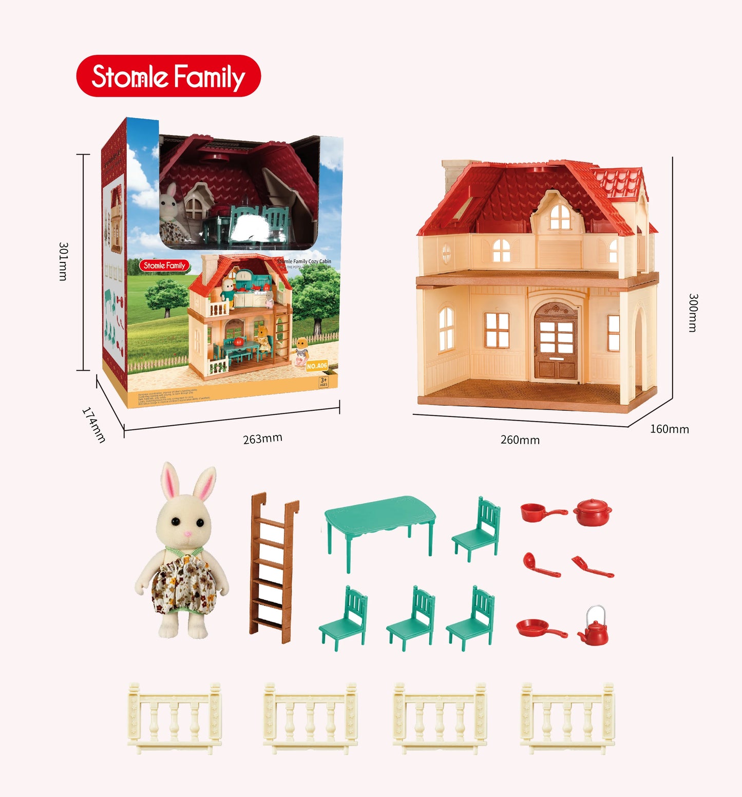 2026 New simulation furniture toys gift simulation room forest family small west house rabbit animal model home play toys