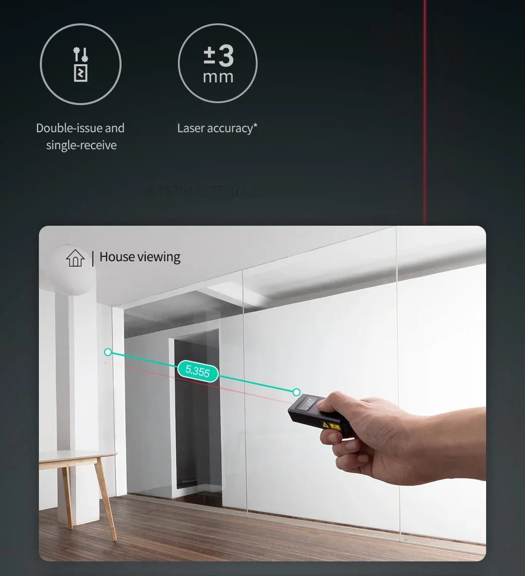 Original Xiaomi Mi Smart Laser Rangefinder Real Time Distance Meter LCD Display Range Finder Tape Measure Work with Mi Home APP